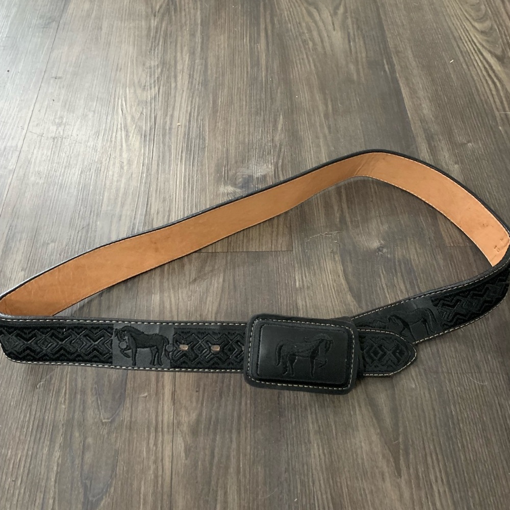 Black leather belt